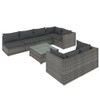 vidaXL 8 Piece Patio Lounge Set with Cushions Gray Poly Rattan A949-3102469