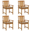 vidaXL Patio Chairs with Cushions 4 pcs Solid Acacia Wood A949-3061204