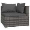 vidaXL 6 Piece Patio Lounge Set with Cushions Poly Rattan Gray A949-3101709