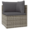 vidaXL 9 Piece Patio Lounge Set with Cushions Gray Poly Rattan A949-3157343