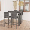 vidaXL 5 Piece Patio Bar Set with Cushions Poly Rattan Gray A949-3064797