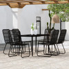 vidaXL 7 Piece Patio Dining Set Black A949-3099182