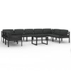 vidaXL 10 Piece Patio Lounge Set with Cushions Aluminum Anthracite A949-3107815