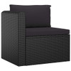 vidaXL 9 Piece Patio Lounge Set with Cushions Poly Rattan Black A949-3059498