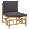 vidaXL 4 Piece Patio Lounge Set with Dark Gray Cushions Bamboo A949-3155235