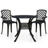 vidaXL 3 Piece Bistro Set Cast Aluminum Black A949-3070584