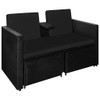 vidaXL 3 Piece Patio Lounge Set with Cushions Poly Rattan Black A949-313129