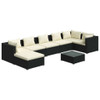 vidaXL 8 Piece Patio Lounge Set with Cushions Poly Rattan Black A949-3101839