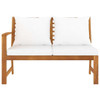 vidaXL Patio Bench 45.1" with Cream Cushion Solid Acacia Wood A949-311836