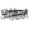 vidaXL 9 Piece Patio Dining Set Black PVC Rattan A949-3099220