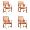 vidaXL Patio Dining Chairs 4 pcs with Cushions Solid Acacia Wood A949-3078336