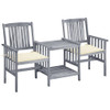 vidaXL Patio Chairs with Tea Table and Cushions Solid Acacia Wood A949-3061304