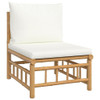 vidaXL 5 Piece Patio Lounge Set with Cream White Cushions Bamboo A949-3155202