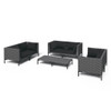 vidaXL 7 Piece Patio Lounge Set with Cushions Poly Rattan Dark Gray A949-3099831