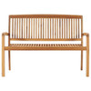 vidaXL Stacking Patio Bench with Cushion 50.6" Solid Teak Wood A949-3063284