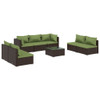 vidaXL 8 Piece Patio Lounge Set with Cushions Poly Rattan Brown A949-3102244