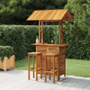 vidaXL 3 Piece Patio Bar Set Solid Wood Acacia A949-3116008