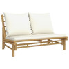 vidaXL 4 Piece Patio Lounge Set with Cream White Cushions Bamboo A949-3156481