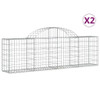 vidaXL Arched Gabion Baskets 2 pcs 78.7"x11.8"x23.6"/31.5" Galvanized Iron A949-3146068