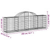 vidaXL Arched Gabion Baskets 2 pcs 78.7"x11.8"x23.6"/31.5" Galvanized Iron A949-3146068