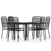 vidaXL 7 Piece Patio Dining Set Black A949-3099140