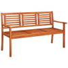 vidaXL 3-Seater Patio Bench with Cushion 59.1" Solid Eucalyptus Wood A949-3060999