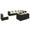 vidaXL 8 Piece Patio Lounge Set with Cushions Poly Rattan Black A949-3102607