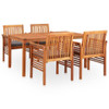 vidaXL 5 Piece Patio Dining Set with Cushions Solid Acacia Wood A949-278903