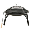 vidaXL 2-in-1 Fire Pit and BBQ with Poker 22"x22"x19.3" Steel A949-313352