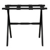 Hotel Black Finish Wood Folding Luggage Rack With Black Straps