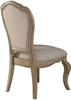 ACME Chelmsford Side Chair (Set-2) in Beige Fabric & Antique Taupe 66052