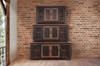 60" Black Solid Wood Cabinet Enclosed Storage Distressed TV Stand