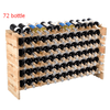 Wooden Bottle Rack Wine Display Shelves for 72 Bottles - Color: Natural - Size: 72 bottle