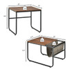 Set of 2 Nesting Coffee Tables with Side Pocket for Living Room Bedroom-Rustic Brown - Color: Rusti