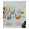 Rainbow Diamond Plastic Wine Glasses Set of 4 (16oz), BPA Free Acrylic Wine Glass Set, Unbreakable 