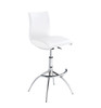 Modern Barstool Leatherette/Chrome Adjustable Height In White Color