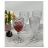 Diamond Cut Plastic Wine Glasses Set of 4 (12oz), BPA Free Acrylic Wine Glass Set, Unbreakable Red 