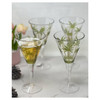 Palm Tree V Shaped Plastic Wine Glasses Set of 4 (14oz), BPA Free Acrylic Wine Glass Set, Unbreakab