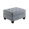 Linen-Like Fabric Upholstered Cocktail Ottoman in Grey