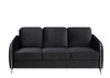 Hathaway 77" Black Velvet Modern Chic Sofa Couch