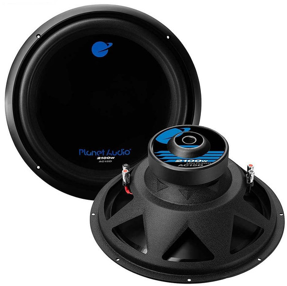 Planet Audio Anarchy 15" Woofer Dual 4 Ohm Voice Coil Black Poly Injection Cone