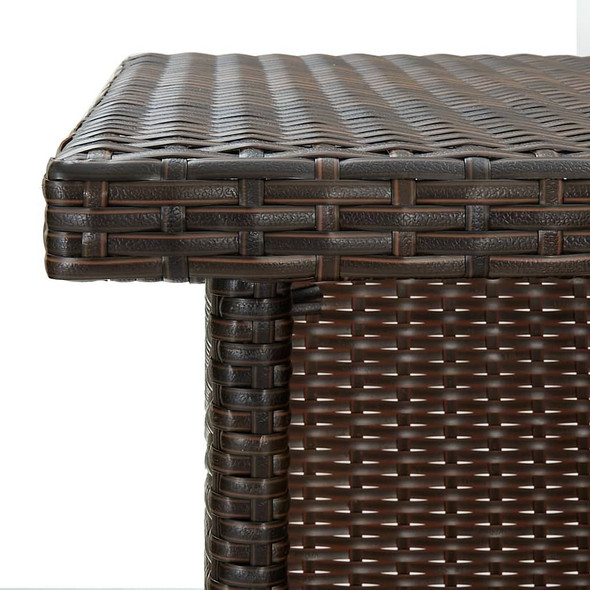 vidaXL Corner Bar Table Brown 39.4"x19.7"x41.3" Poly Rattan