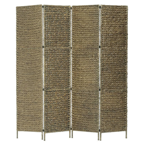 vidaXL 4-Panel Room Divider Brown 60.6"x63" Water Hyacinth