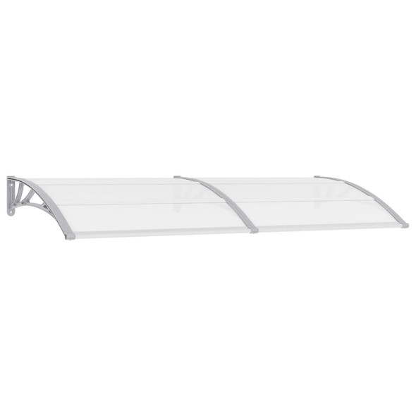 vidaXL Door Canopy Gray and Transparent 94.5"x29.5" PC