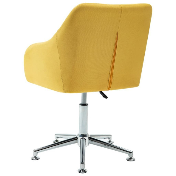 vidaXL Swivel Dining Chairs 2 pcs Yellow Fabric