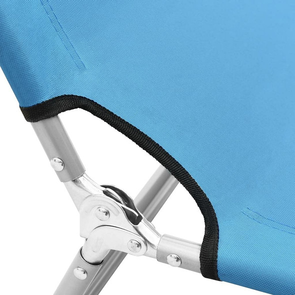 vidaXL Folding Sun Lounger Steel and Fabric Turquoise Blue