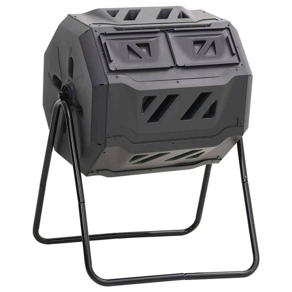 vidaXL Garden Compost Bin Black 28.7"x25.2"x37.4" 42.3 gal