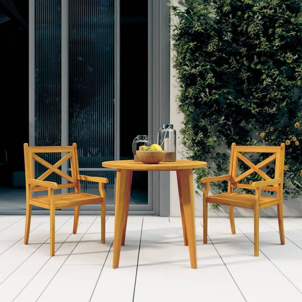 vidaXL 3 Piece Patio Dining Set Solid Wood Acacia