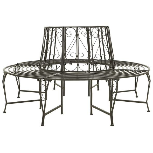 vidaXL Patio Tree Bench 63" Steel