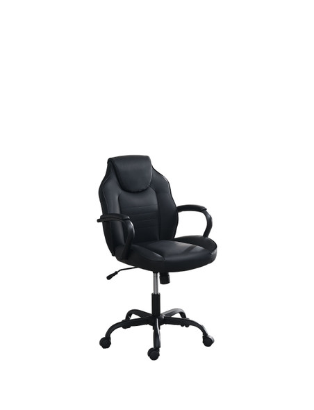 OFFICE CHAIR in Black Faux Leather